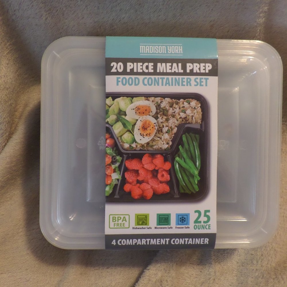 Madison York 20 Piece Meal Prep Food Container Set – New